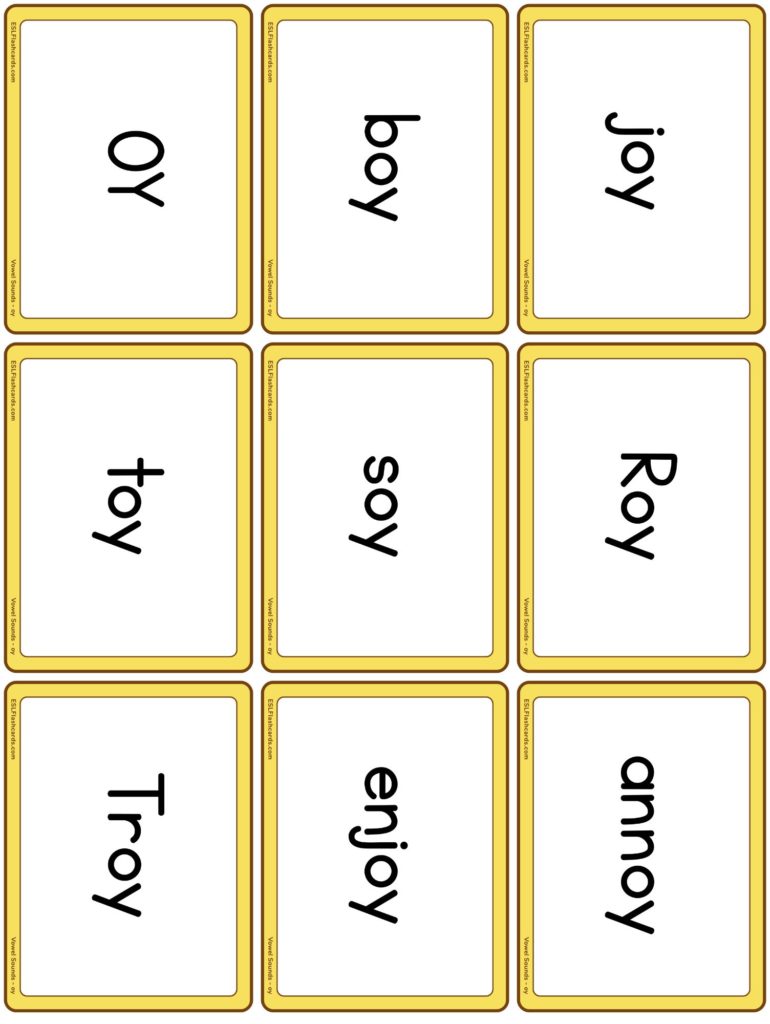 Long Vowel Rhyming Words ESL Flashcards