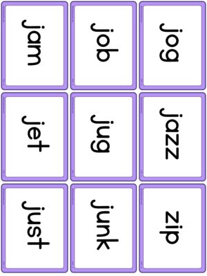 Preview of Words only, Set 4 - j z w v y z