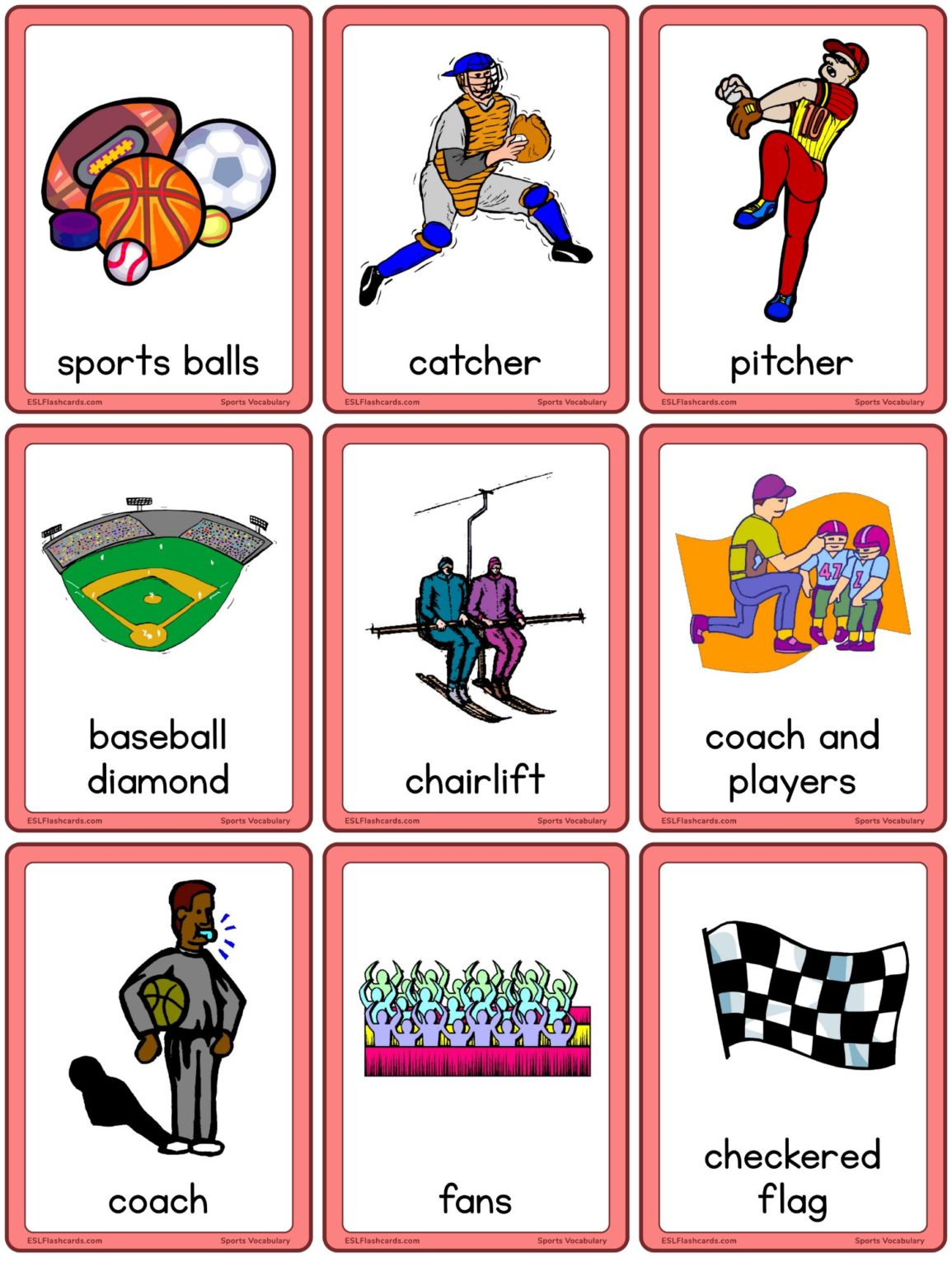 Sports Flashcards ESL Flashcards