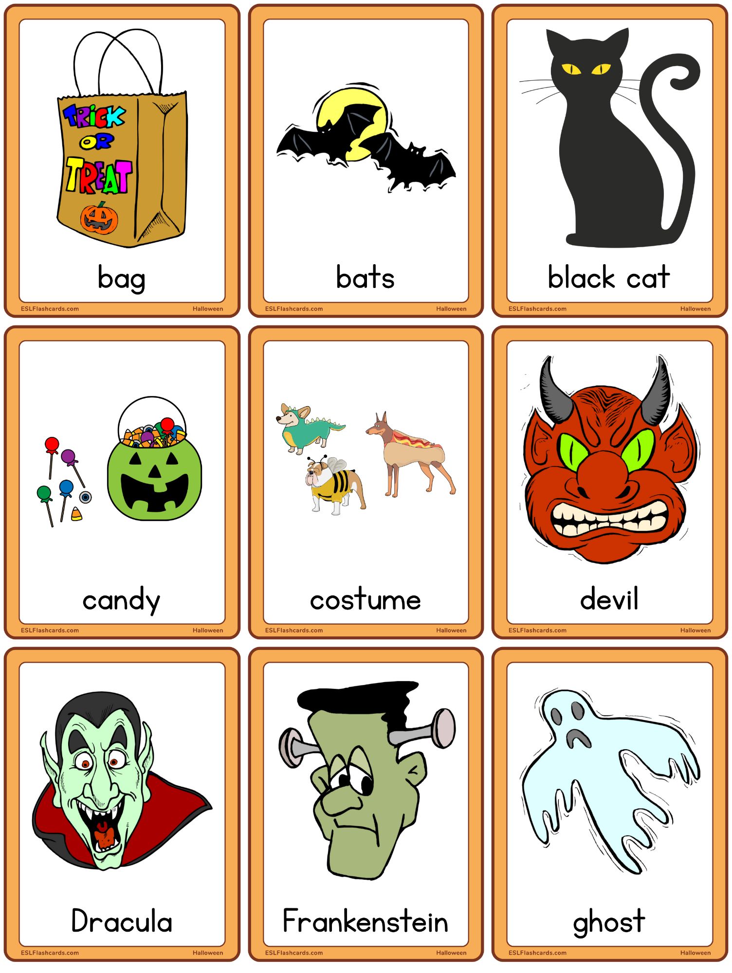 Halloween Flashcards Printable Printable Word Searches