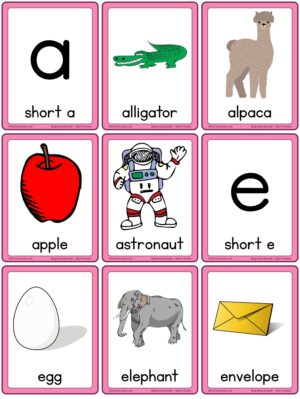 Preview of Images with labels, Small, Short A-E-I-O-U