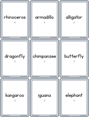 Preview of Word cards with numbers, Small