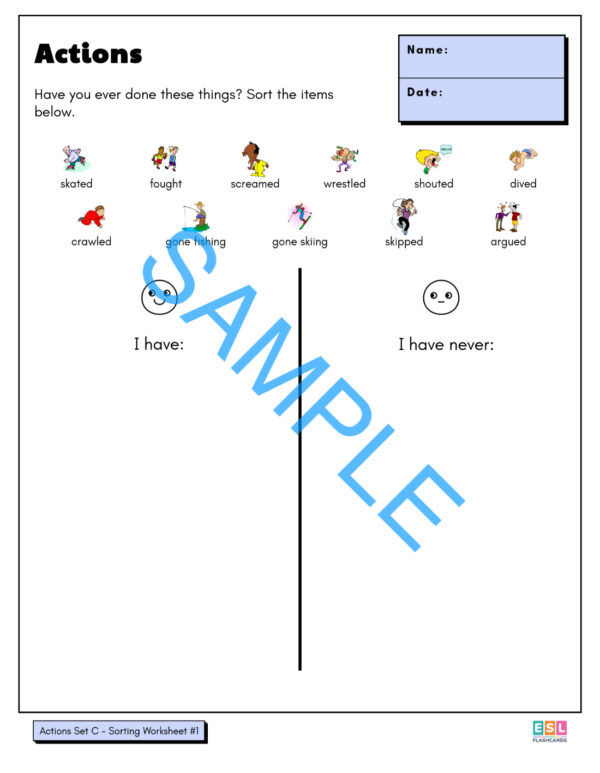 Worksheet Package #1: Action Verbs - Image 5